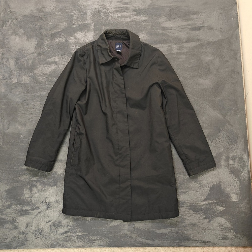 Vintage Gap‎ rain coat men's small black 1990s blank